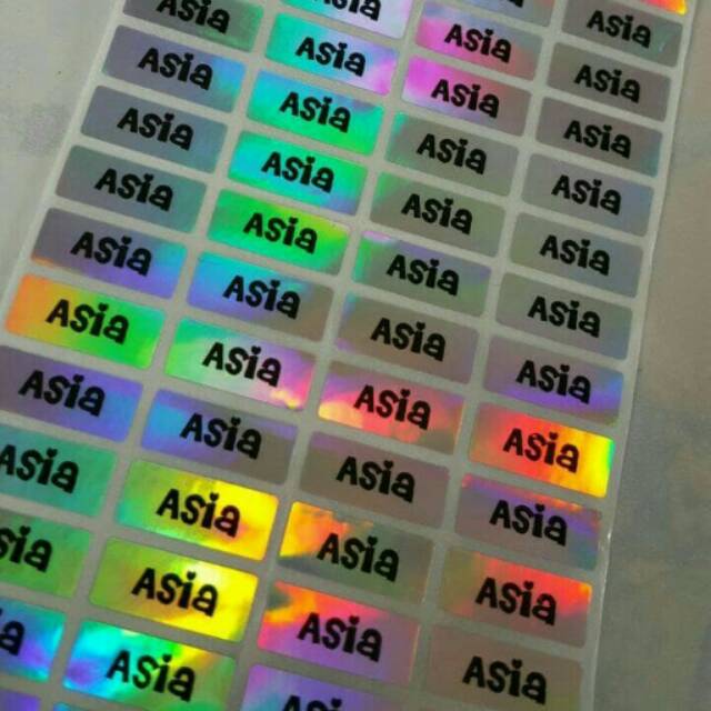 

stiker label nama waterproof Polos Silver laser.