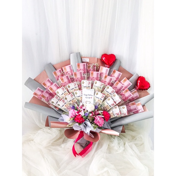 MONEY BOUQUET BUKET UANG ASLI SUDAH INCLUDE UANG & JASA