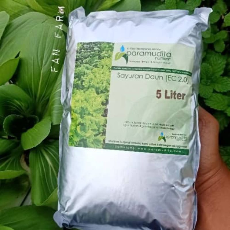 Pupuk Hidroponik Paramudita Ab mix 5 liter untuk sayuran