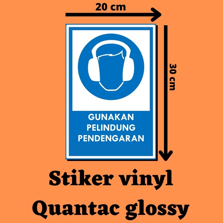 

2 Stiker himbauan gunakan pelindung pendengaran | Sticker sign pelindung pendengaran|tanda himbauan untuk menggunakan pelindung pendengaran|Safety sign|stiker label| sticker| stiker vinyl quantac glossy 20cmx30cm