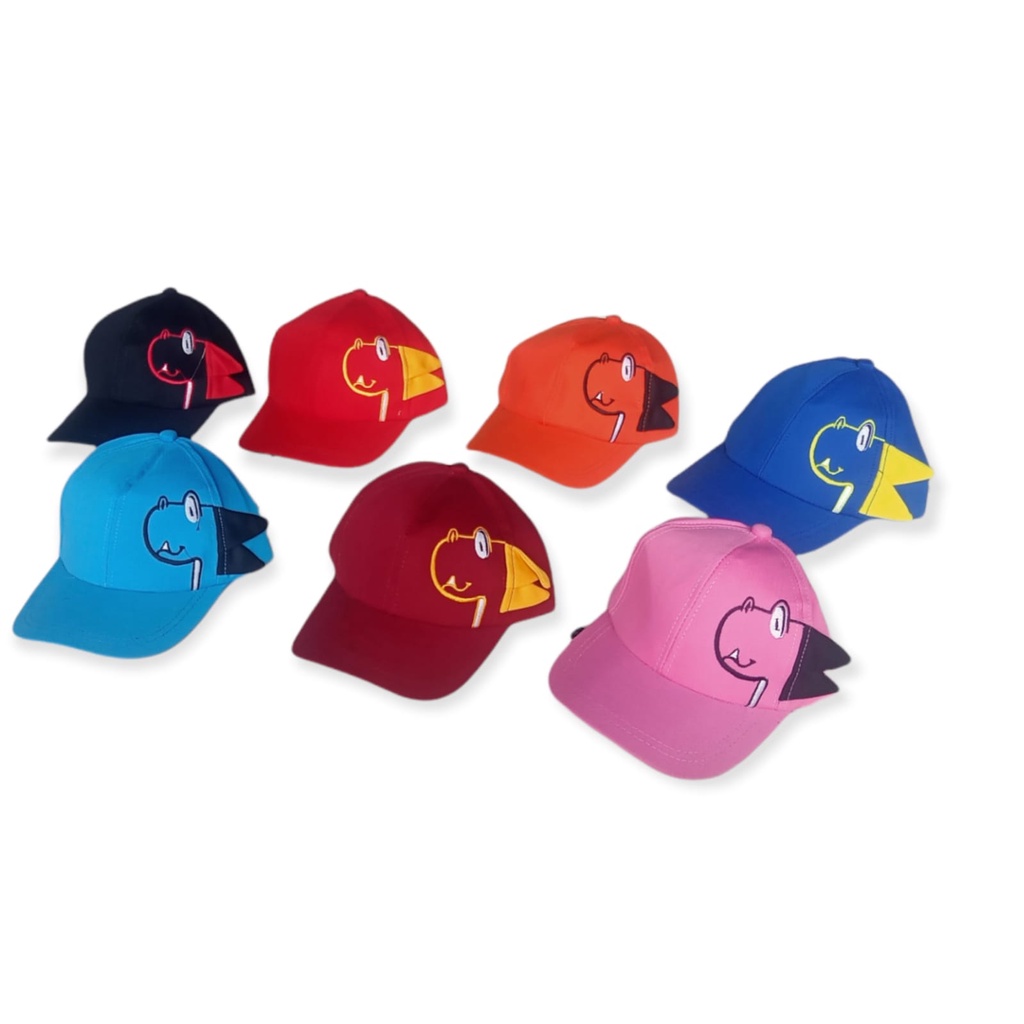 topi anak karakter Dinosaurus Topi anak cowok cewek Topi Baseball Anak Laki Laki Perempuan Full Bordir Dino