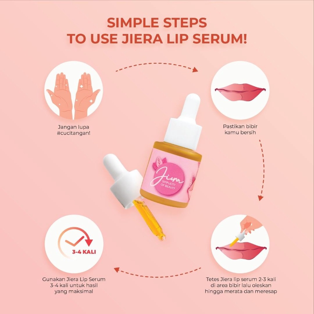 READY! JIERA NATURAL LIP SERUM 10ML DAN 20ML LIP OIL SERUM BY JIERA