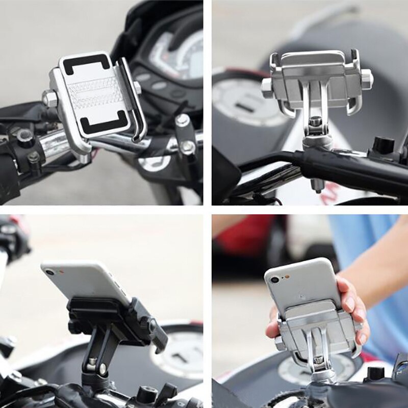 Phone Holder HP Model Motowolf Alumunium Stang Sepeda Motor Handlebar Full Metal Besi