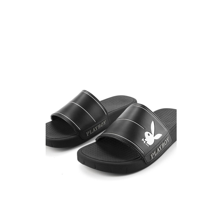 SANDAL SLIDE PLAYBOY PRIA ORIGINAL CASUAL BRANDED ASLI HITAM PL15