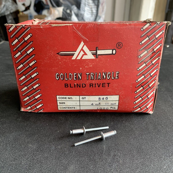 Paku Rivet 4 x 11mm Golden Triangle Perkakas