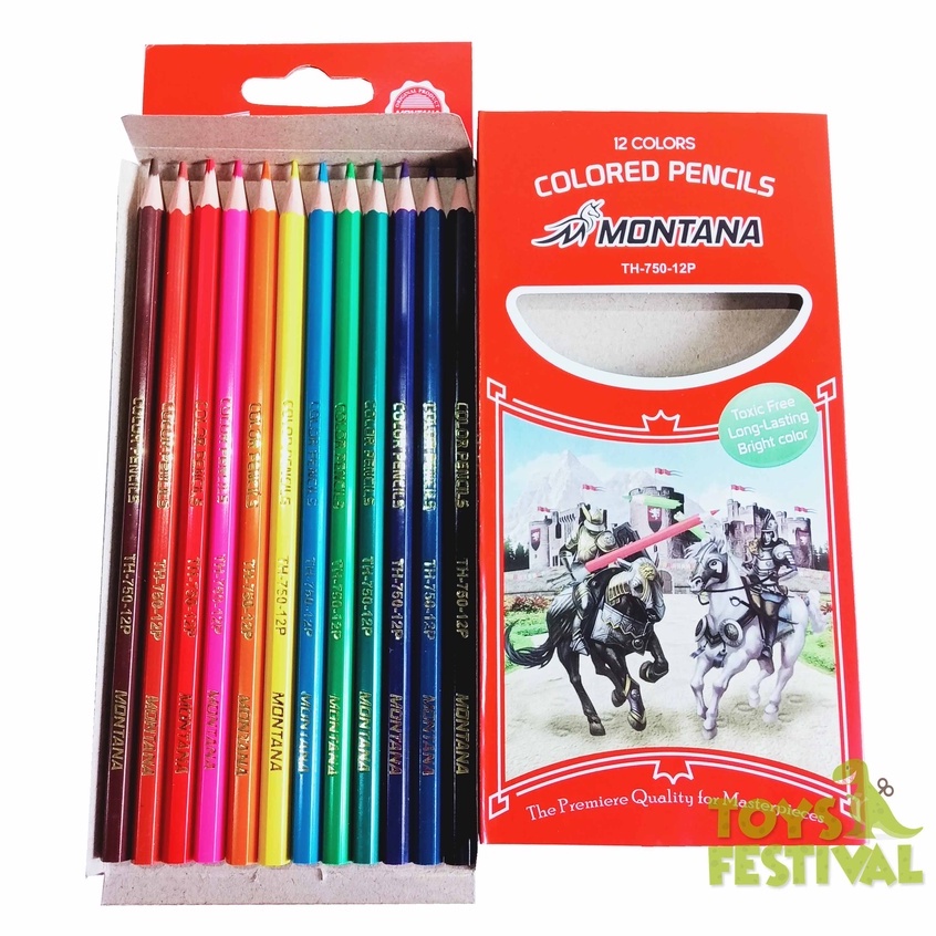 1 Set isi 12 Pcs Pensil Pinsil Warna Montana