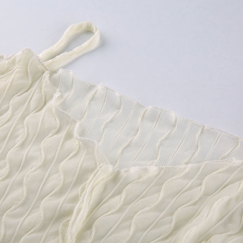 Versi korea budidaya diri tekstur desain kepribadian kardigan tabir surya pakaian off-the-shoulder k