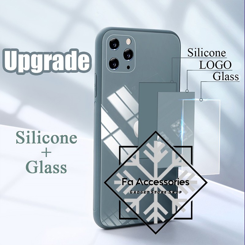 FA SOFT CASE CASING SILICONE FOR IPHONE 11 11PRO 11PROMAX PRO MAX SOFTCASE WITH LOGO TEMPERED GLASS