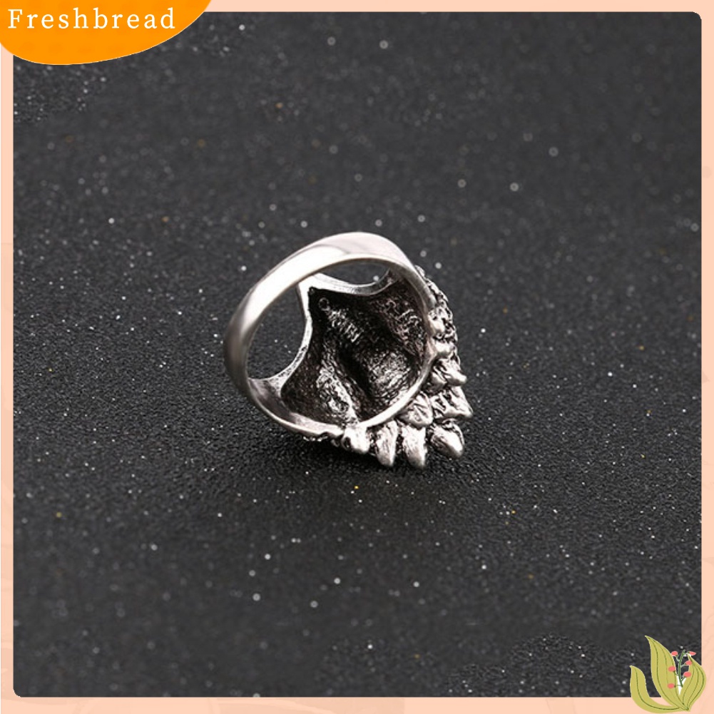 [Fresh] Cincin Vintage Motif Kepala Elang Hias Berlian Imitasi untuk Pria / Pesta / Hadiah