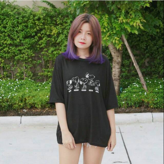  Kaos wanita oversize  snoopy Shopee Indonesia