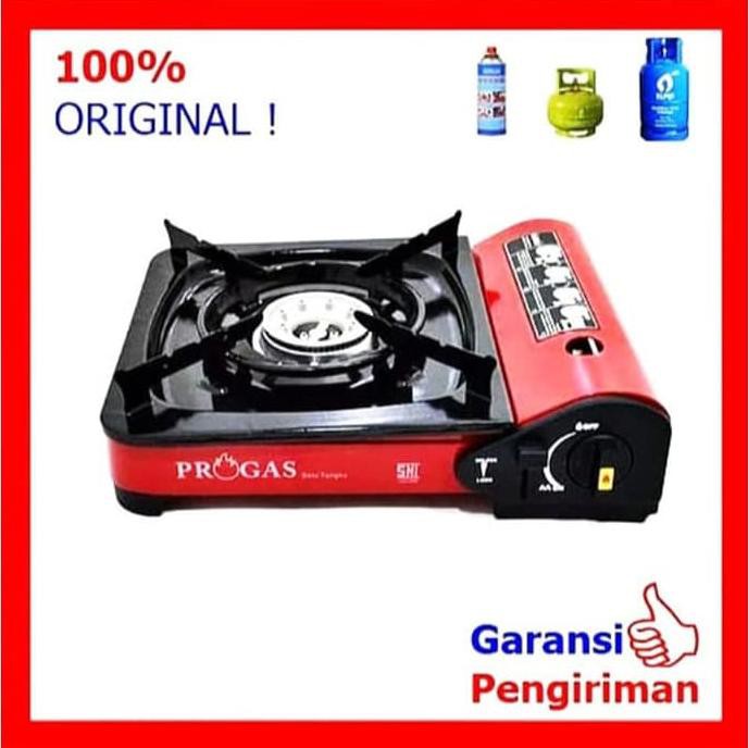 Kompor Gas Portable Progas 2In1 - Merah - Terbaik 