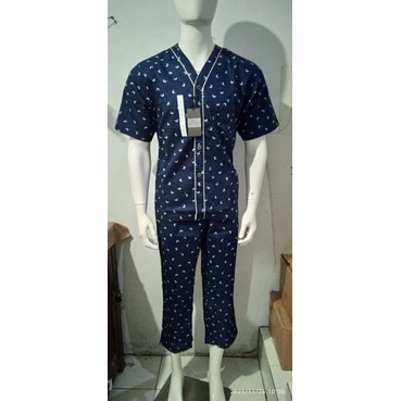 piyama lengan pendek pria dewasa la mirage katun pria dewasa