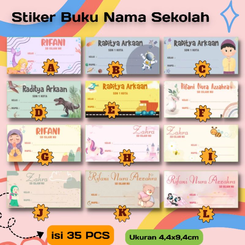 

Stiker Buku Mapel, Nama Anak, Sekolah MURAH Menarik