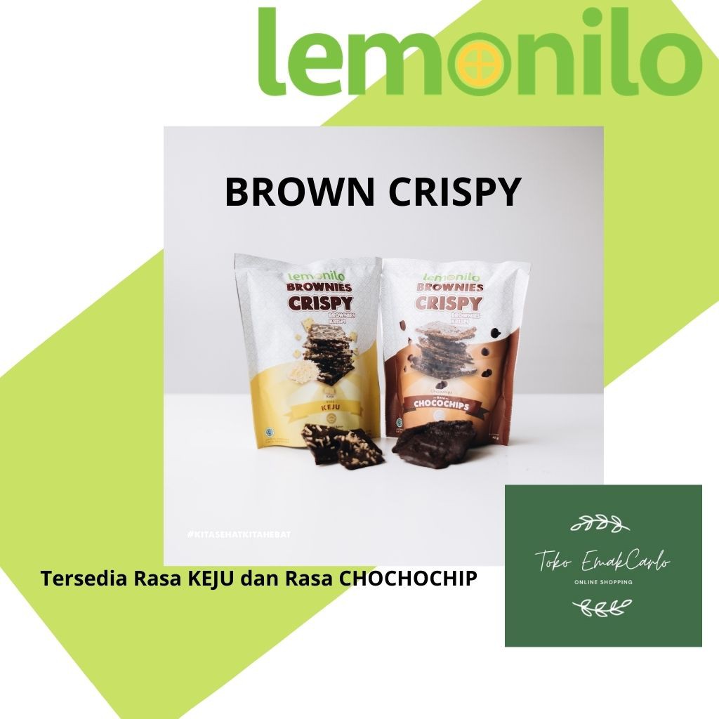 

LEMONILO BROWNIES CRISPY RASA CHOCOCHIPS & KEJU | SNACK CEMILAN DIET SEHAT