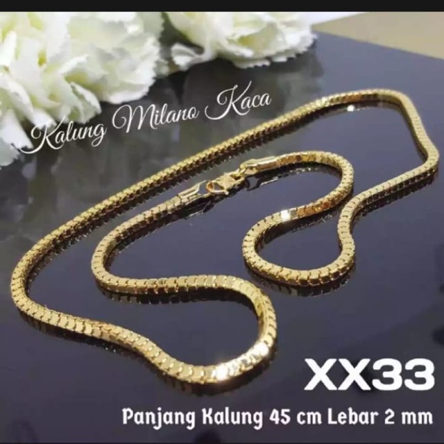Kalung milano kaca