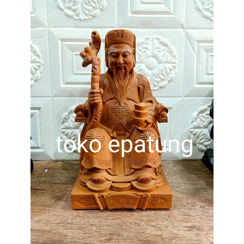 patung dewa bumi / tutikung / tecukong - kayu- 12 inch