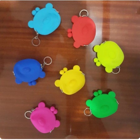 FARNELL - Dompet Koin Silikon Warna Warni Lucu Bisa Buat Gantungan Kunci / Tas