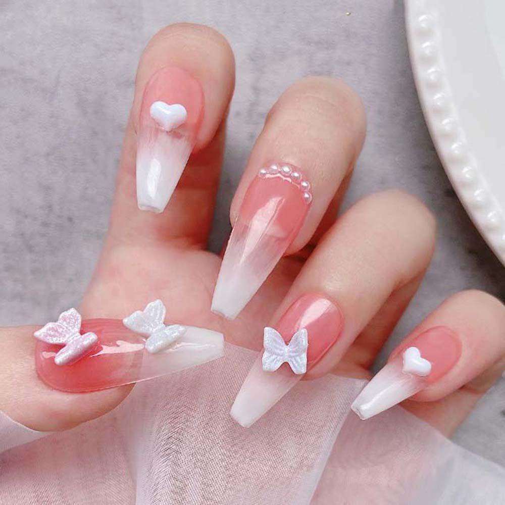 Mxbeauty Bow Nail Art Dekorasi Wanita Fashion Kupu-Kupu Manikur Aksesoris Glitter Symphony Ikatan Simpul Bor Kuku Hiasan Kuku