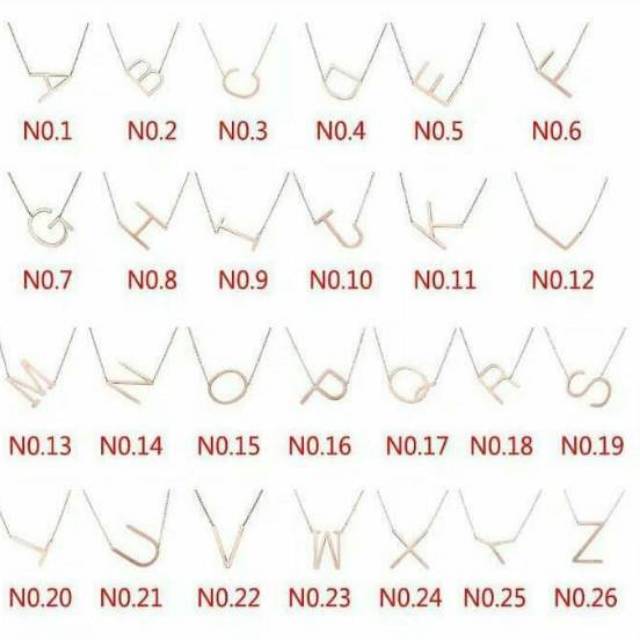 Kalung nama alphabeta  titanium A-Z