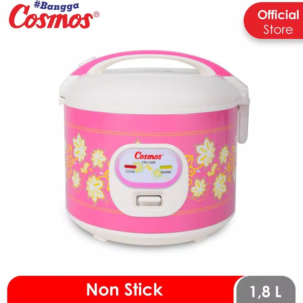 Cosmos CRJ3306 Rice Cooker / Magic Com 1.8 Liter 2 in 1 Bonus Gelas