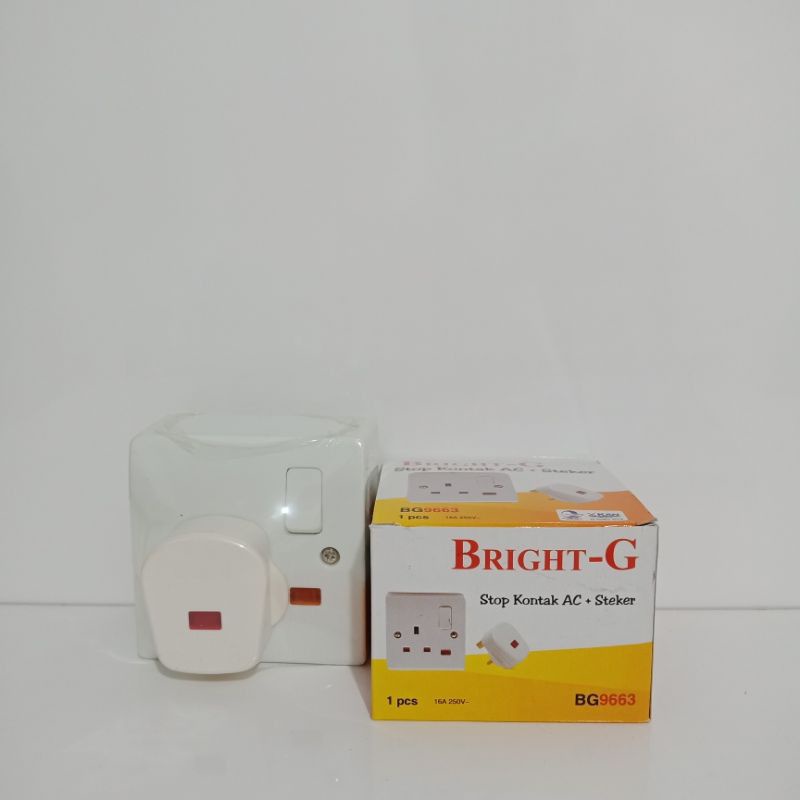 Stop Kontak AC + Steker BRIGHT G / Stop Kontak AC Set BG - 9663