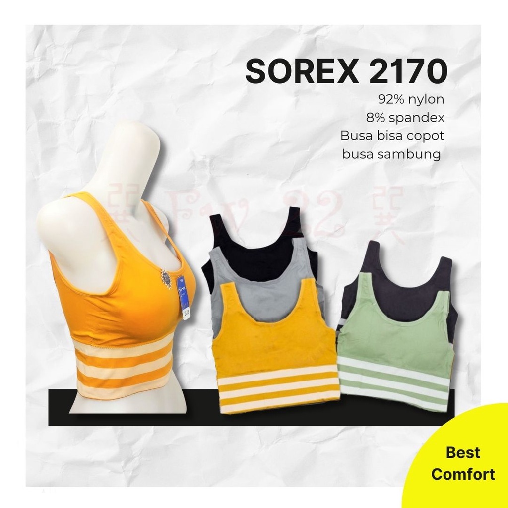Sorex 2170 Sport Bra dengan Busa Tipis Berbahan Nylon dengan ukuran Freesize