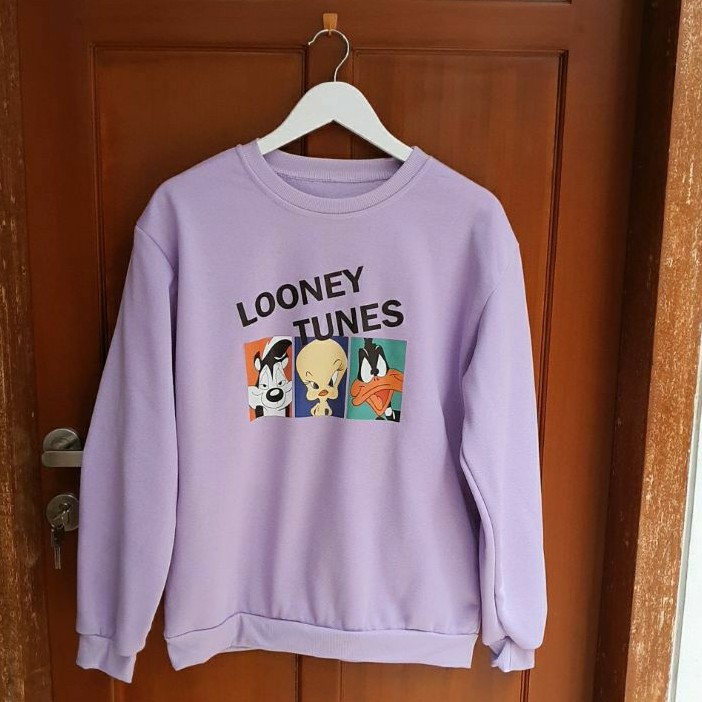 Oversized Purple Looney Tunes Sweater