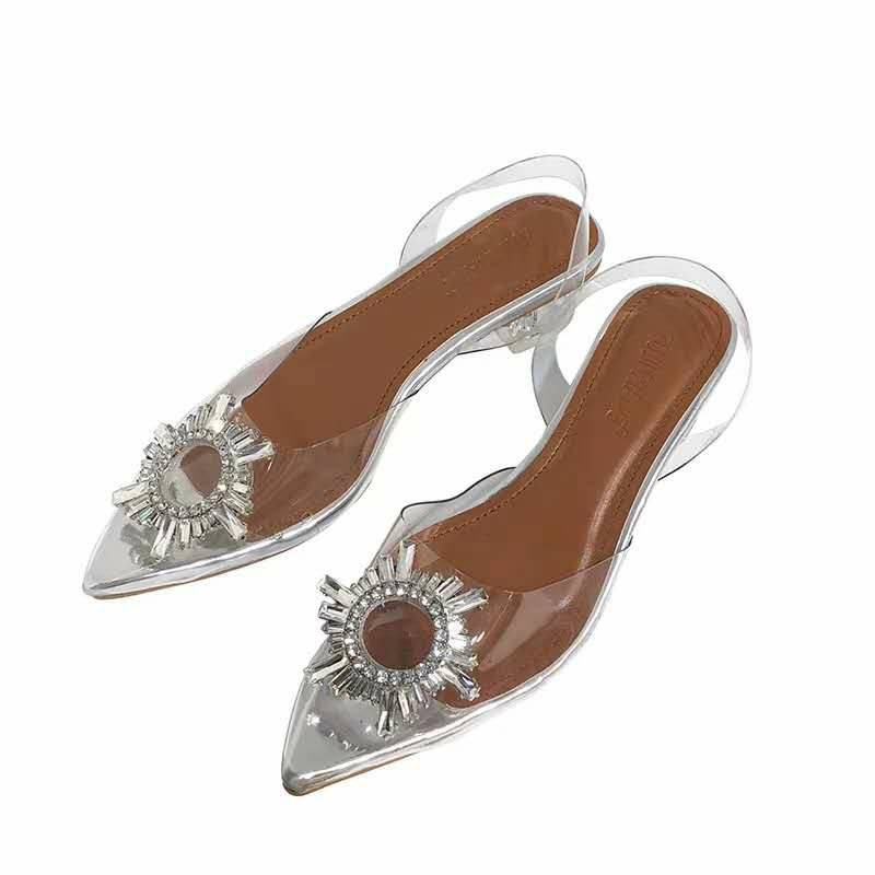 SEPATU WANITA AMINA MUADDI AMS07 TRANSPARANT GLASS HEEL  PREMIUM IMPORT