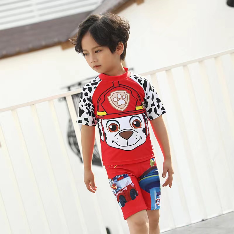 baju renang anak laki laki cowok 2 piece karton paw patrol shark spiderman captain american