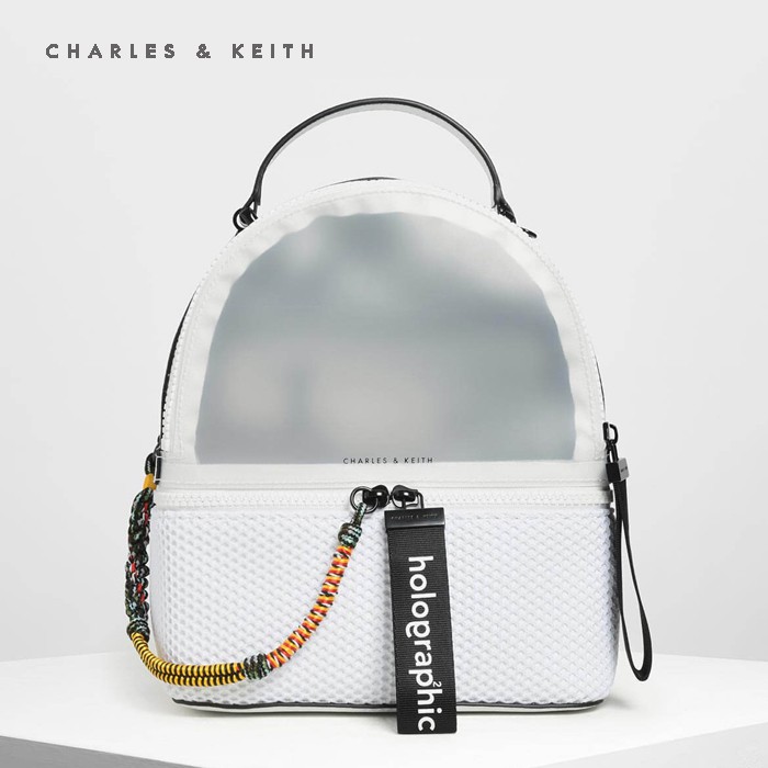 charles and keith white sling bag