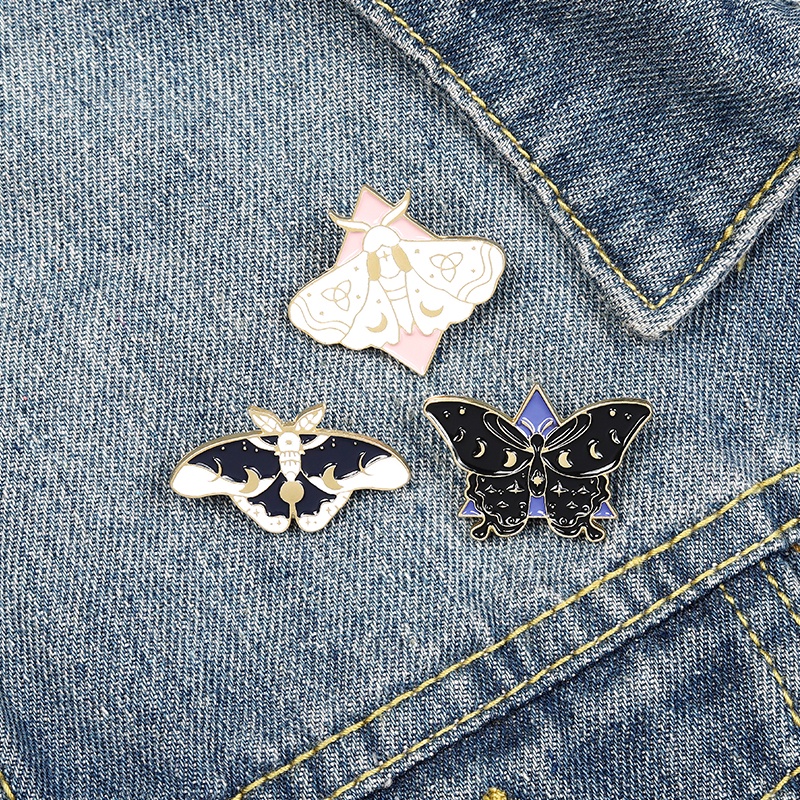 Bros Pin Enamel 44 Gaya Punk Model Butterfly Skull Heart Girl Untuk Hadiah