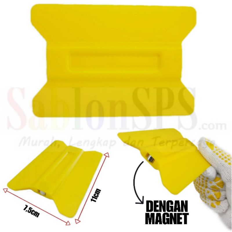 SCRAPER KAPE SOFT MAGNET KUNING ALAT PASANG STIKER