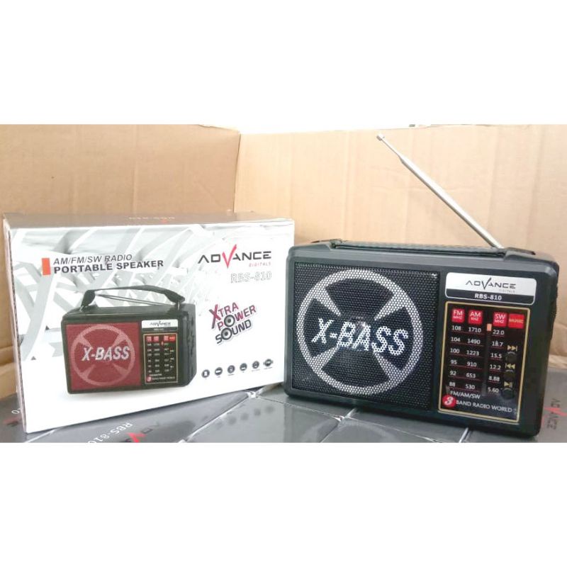 Radio Portable Advance Original RBS-810 Bass Series Bisa Di Cas dan Lampu Emergency