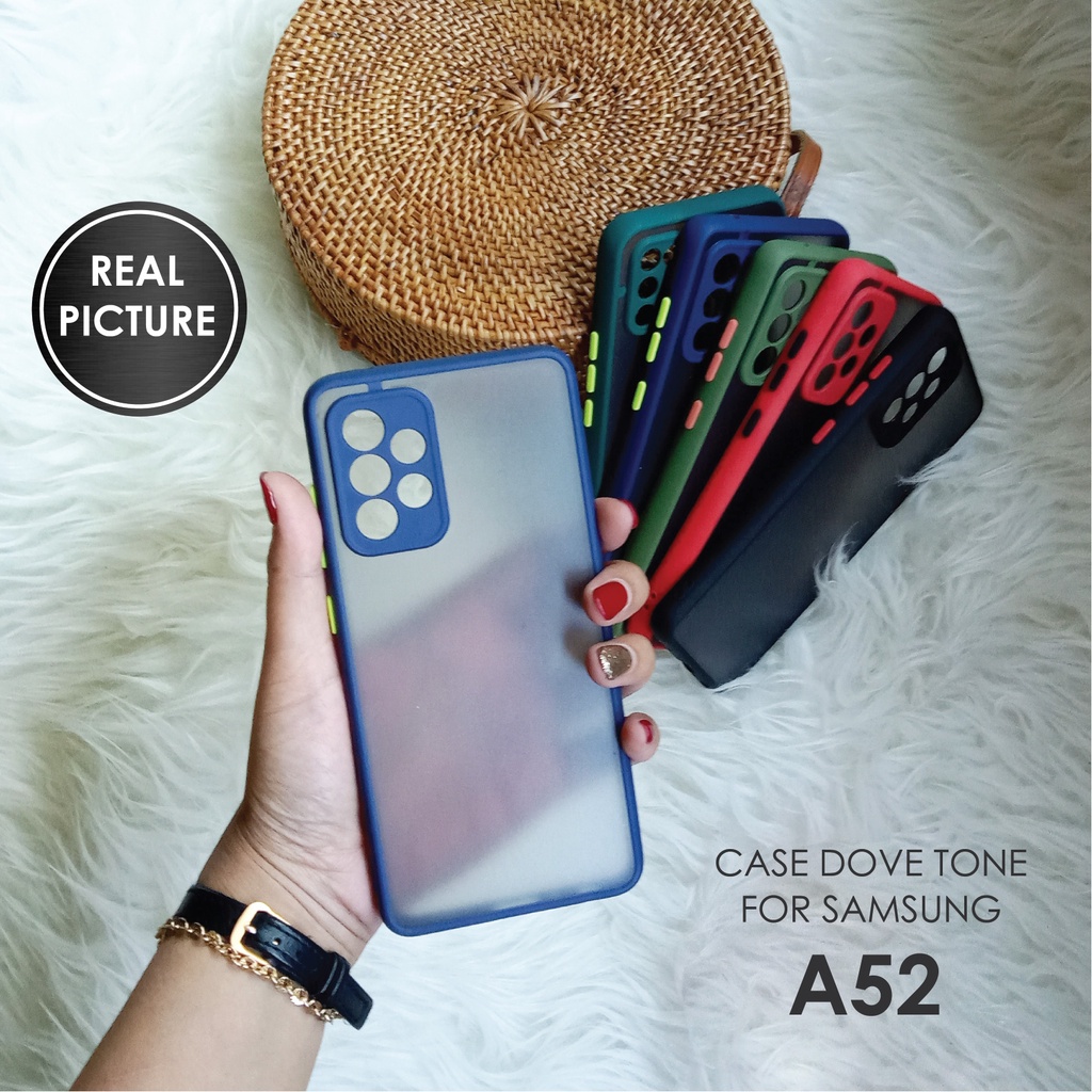 CASE HP SAMSUNG A52 SOFTCASE DOVE MATTE PLUS PELINDUNG CAMERA