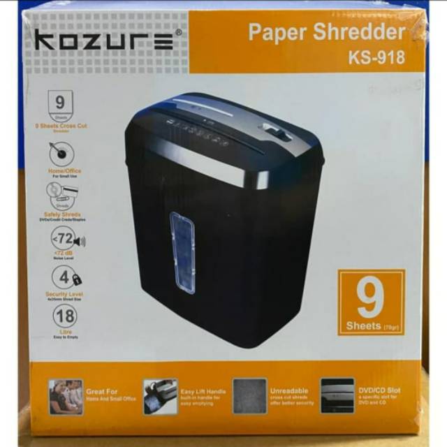 KOZURE KS-918 CROSS CUT - PAPER SHREDDER - MESIN PENGHANCUR KERTAS , CC &amp; CD