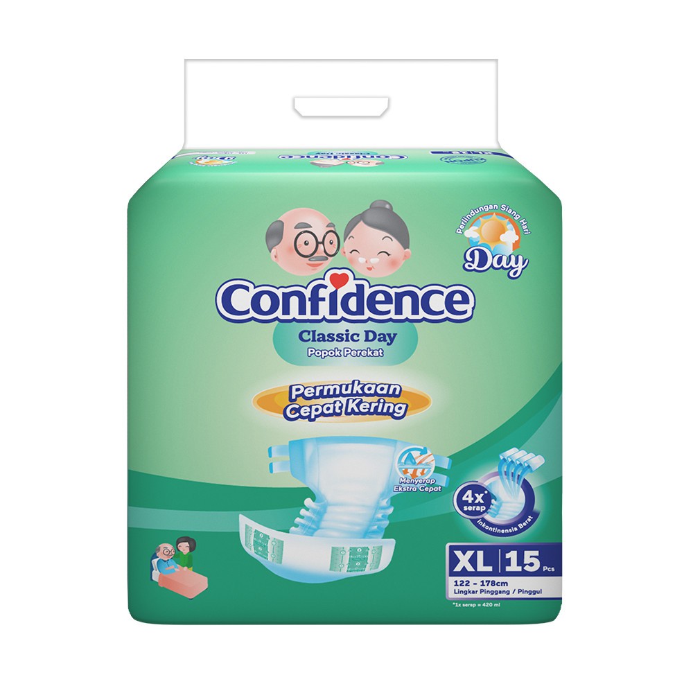 Confidence Classic Day Popok Perekat Dewasa XL15 - XL 15