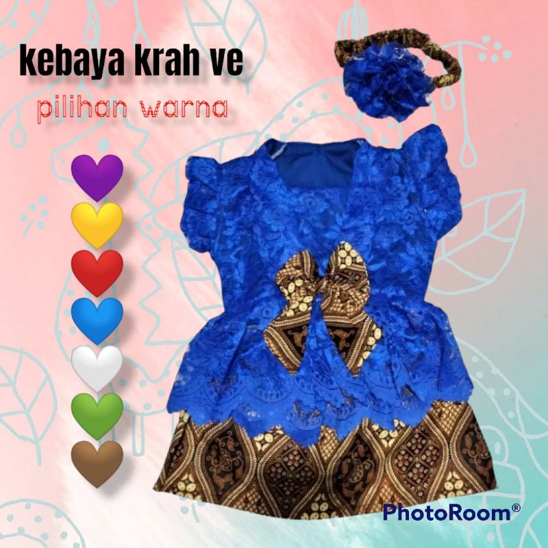 setelan kebaya brokat bayi dan anak free bando size 1-4 tahun Krah ve pakaian anak perempuan adat Ja