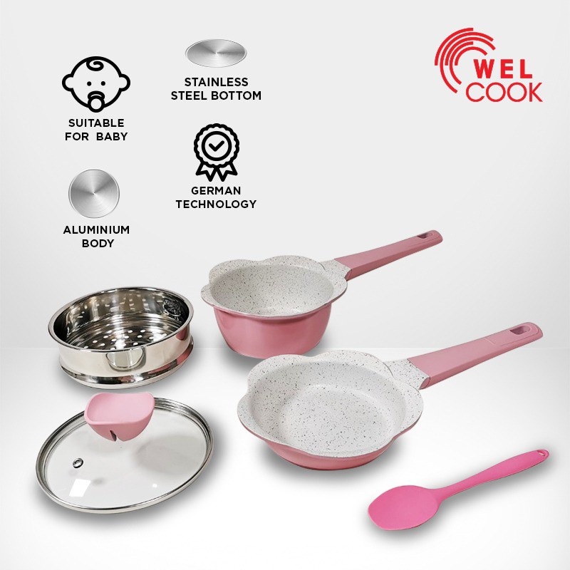 Welcook Peralatan Panci Bayi Baby Cookware-Pink
