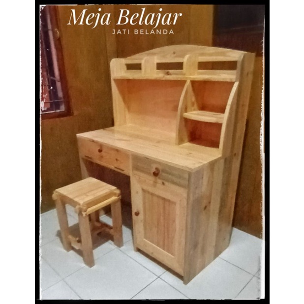 Meja Belajar anak kayu jati belanda