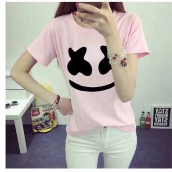 BAJU CEWEK KEKINIAN EC MURAH RU ATASAN MARSMELLOW PINK SOFT SMILE CASUAL  NO. 255