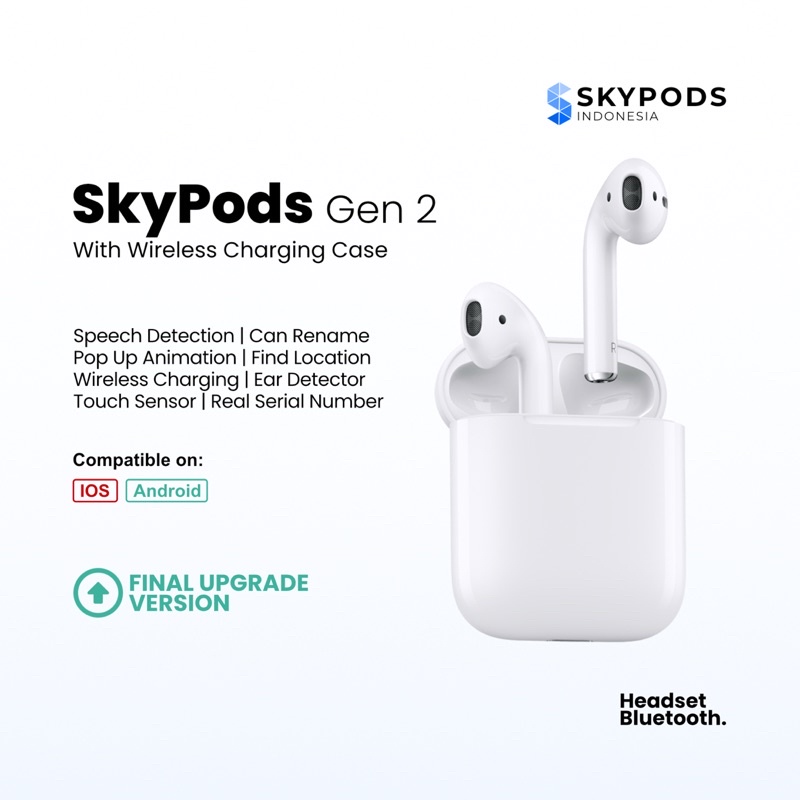 Sky Pods Gen 2 2022 With Wireless Charging Case by Skypods Indonesia-0