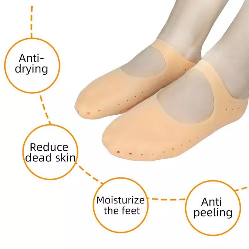 1 PASANG SOL SILICON KAUS KAKI SILICON WANITA INSOLE GEL SILICON SOL PENCEGAH KAKI PECAH