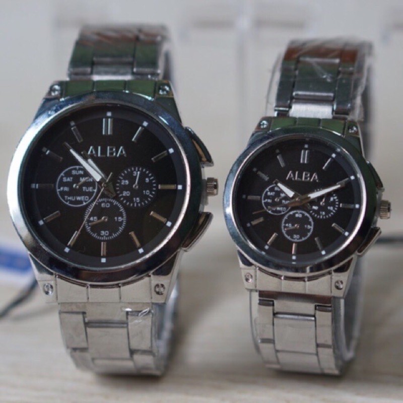 jam tangan couple alba variasi crono murah meriah
