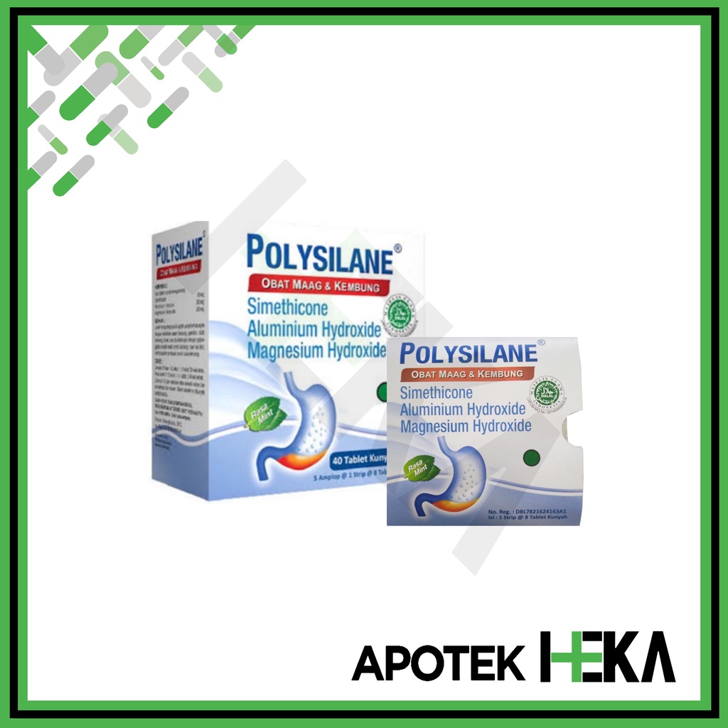 Polysilane Box Isi 5x8 Tablet Kunyah - Obat Maag dan Kembung (SEMARANG)