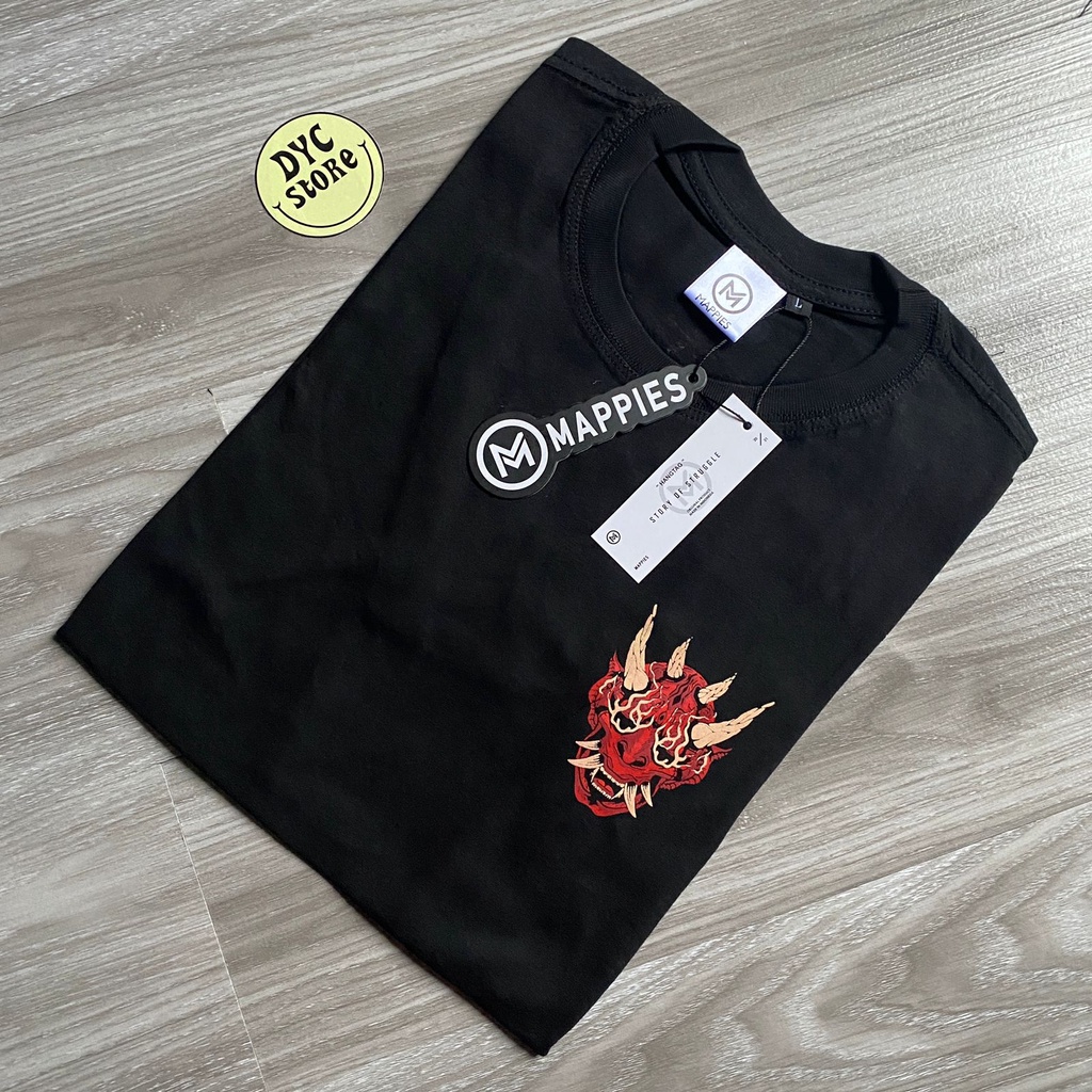 T-Shirt Kaos Distro Streetwear Original Mappies Spesial art Bloods dragon From Bandung Kaos Oversize Hitam