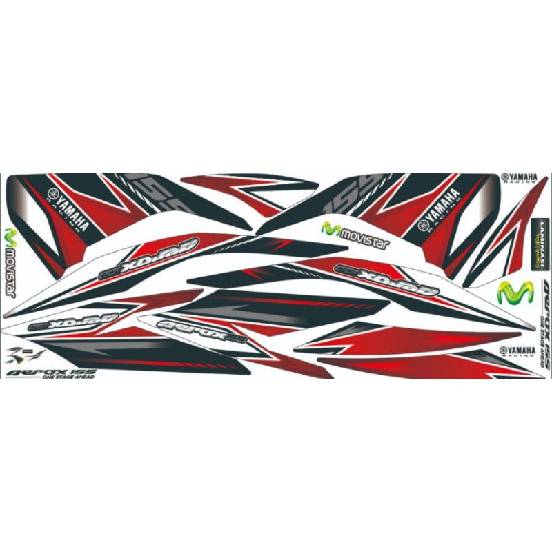 Striping Aerox 155 Variasi Yamaha Sticker Stiker Skotlet Lis Motor Lis Body Lis