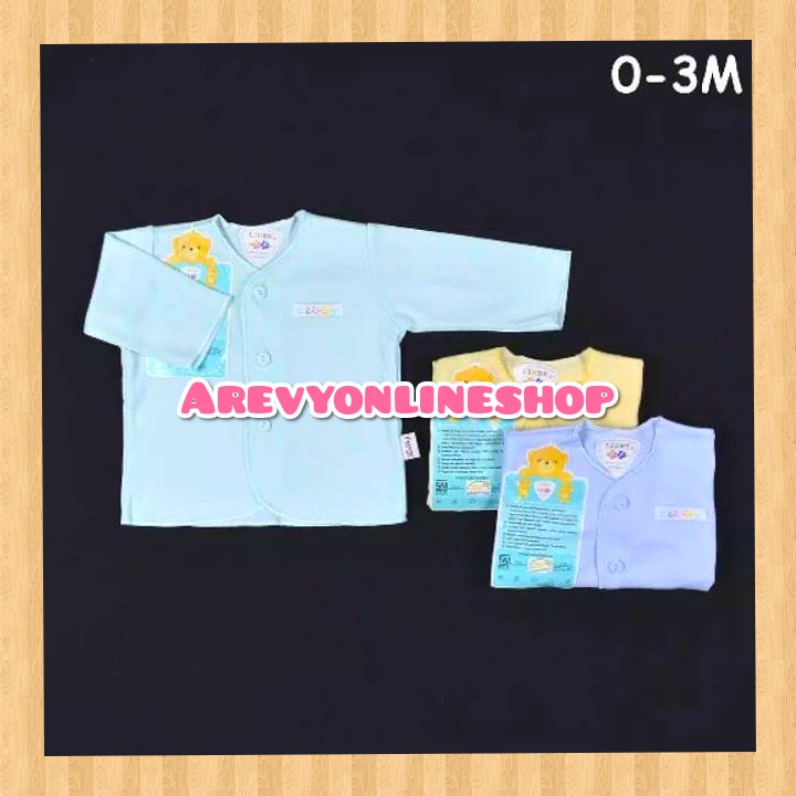 Libby 3 Pcs Baju Panjang Bayi Polos Warna Newborn 0-3 Bulan Dan 3-6 Bulan Baju Bayi / Perlengkapan Bayi Baru Lahir Baby And Kids