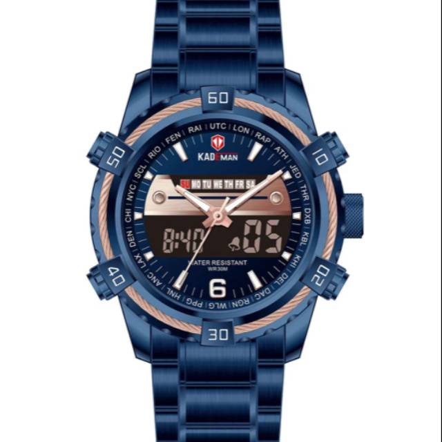 Jam pria KADEMAN 520 dual time original tahan air
