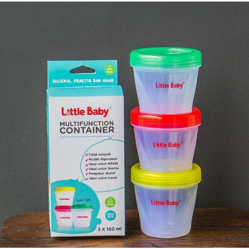 LITTLE BABY 3pcs Food Container 120ml / 160ml Tempat MPASI Makanan Bayi