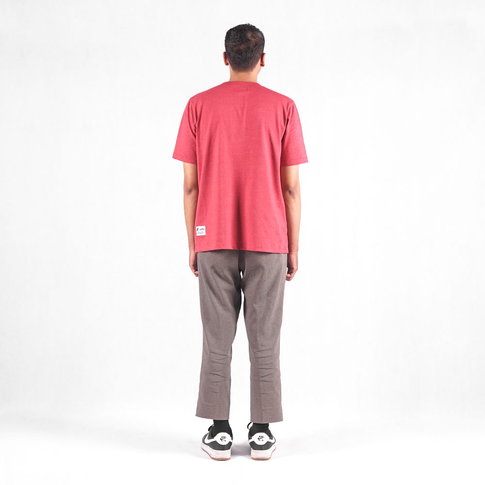 Xofty Kaos Henley 2Tone Red O-Neck T-shirt Cotton 24s
